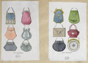 Designy pro tašky přes rameno, 1822 od French School