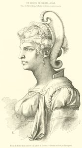 Kresba od Michelangela uložená v galerii ve Florencii (rytina) od French School