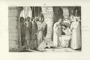 Sesazení z trůnu Childerica III., krále Franků, 752 od French School