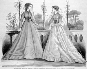 Dvě svatební toalety od Madame Fladry - v „La Mode illustrée“““ z 29.09.1867. od French School