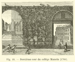 Druhé nádvoří koleje Mazarin, 1760 od French School