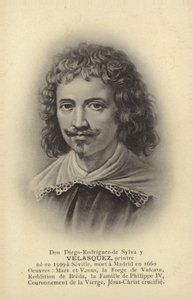 Diego Velasquez, španělský malíř (litografie) od French School