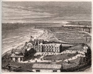 Dieppe - Normandie - rytina v „La France illustrée: geografie, historie, statistická správa“ od V.A. Malt-Brown. 1884 od French School