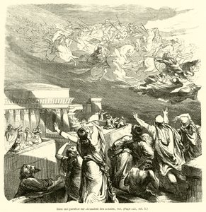 Dieu fait paraitre sur Jerusalem des armees, etc (engraving) od French School