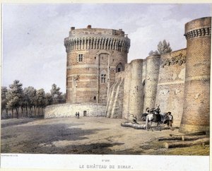 Hrad Dinan - litografie, konec 19. století od French School