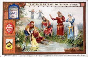 Objev těla Frédérica Barberousse v řece Selef od French School