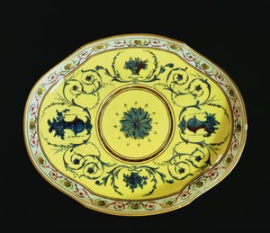 Miska se žlutým pozadím, Sevres Workshop (porcelán) od French School