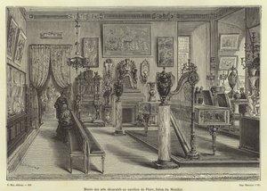 Výstava nábytku do obývacího pokoje, Pavillon de Flore, palác Louvre, Paříž od French School