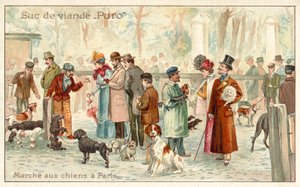 Psí trh, Paříž (chromolitho) od French School