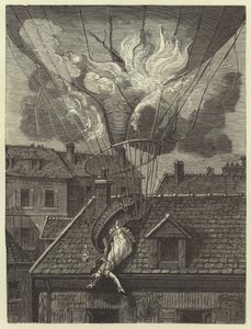 Dramatická smrt vzduchoplavce Madame Blanchard, 6. července 1819 od French School