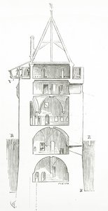 Kresba z Dictionnaire raisonné francouzské architektury od 11. do 16. století, 1861 od French School