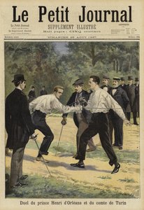 Duel mezi princem Henrim Orleánským a hrabětem z Turína, Vaucresson, Francie, 1897 od French School