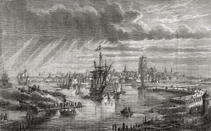 Dunkerque, Francie, v 18. století, z „Histoire de la Revolution Francaise“ od Louise Blanca (1811-82), vyryto Hildibrandem, 1847-62 od French School