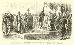 Anglický Edward III. vzdává hold Filipu VI od French School