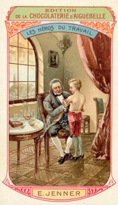 Edward Jenner, anglický lékař a vědec, který objevil vakcínu proti pravým neštovicím (chromolitho) od French School