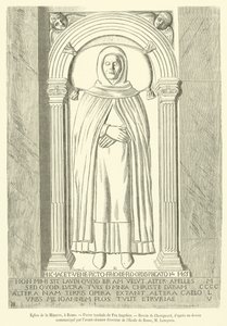 Kostel La Minerva, Řím, náhrobek Fra Angelico (rytina) od French School