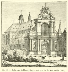 Kostel Feuillantů; po rytině Van Merlina, 1660 od French School