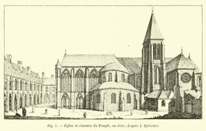 Kostel a kostnice chrámu, v roce 1650; po mně Sylvester od French School