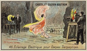 Elektrické osvětlení pro hadí tanec (chromolitho) od French School