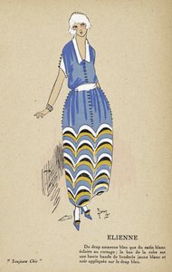 Elienne, z knihy Toujours Chic, pub.1921-22 (šablonový tisk) od French School