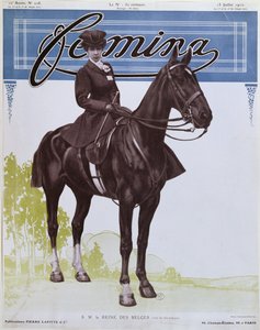 Elisabeth (1876-1965) belgická královna, z obálky Femina Magazine, 15. července 1910 od French School