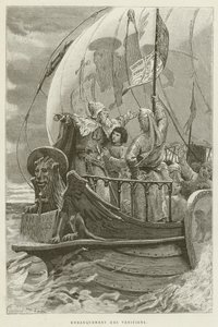 Boarding of the Venetians (rytina) od French School