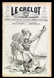Císař Boulanger První, karikatura z přední obálky Le Grelot, 29. května 1887 od French School