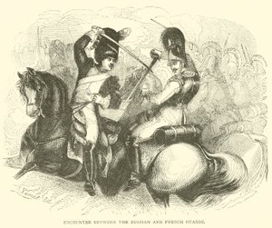 Setkání mezi ruskou a francouzskou gardou (rytina) od French School