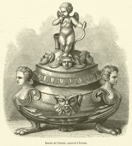 Kalamář z Ariosta, uchovávaný ve Ferrara (rytina) od French School