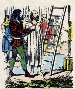 Enguerrand de Marigny (1260-1315) odsouzen komisí znovu sjednocenou ve Vincennes, byl oběšen v montfauconském gibetu měl eriger - Když Philippe IV zemře, jeho neoblíbený ministr, Enguerrand de Marigny, je obviněn (nespravedlivě) z různých zločinů včetně ko od French School