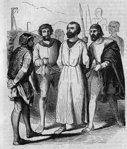 Enguerrand de Marigny komorník a ministr krále Filipa IV. Bel na pochodu k mučení v roce 1315. Rytina z 19. století. od French School