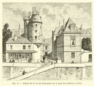 Vchod z Rue de Jerusalem na Quai des Orfevres, 1850 od French School