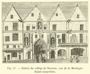 Vstup na univerzitu v Navarre, rue de la Montagne-Sainte-Genevieve od French School