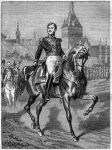 Jezdecký portrét generála Jeana Rappa (1771-1821) - Jean comte Rapp General francais (1772 -1821) - v „Dějinách impéria po historii konzulátu“ od Adolphe Thierse -1879 - soukromá sbírka od French School