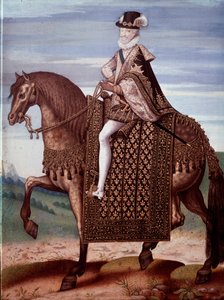 Jezdecký portrét Jindřicha IV. (1553-1610) Francouzského krále (Portrét francouzského krále Jindřicha IV.) Anonymní obraz od French School