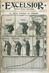 Evropský veřejný dluh, obálka časopisu Excelsior, 23. ledna 1914 od French School