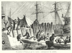Evakuace de Flessingue par les Anglais, embarquement des malades od French School