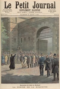 Poprava Dore a Berlanda: Odcházení z La Roquette, z „Le Petit Journal“, 8. srpna 1891 od French School