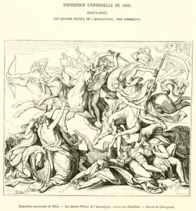 Univerzální výstava z roku 1855, Čtyři pohromy apokalypsy (rytina) od French School