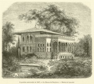 Univerzální výstava z roku 1867, La Maison du Bosphore (rytina) od French School