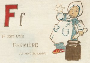 F je farmářka, která prodává mouku. od French School