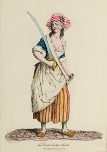 Žena Sans-Culotte, kolem 1792 (rytina) od French School
