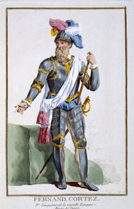 Fernand Cortez (1485-1547), ryl Pierre Duflos (1742-1816), 1780 (mědirytina) od French School