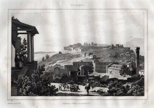 Fiesole -Toskánsko - rytina z “” Malebné Itálie”” od M. de Norvins, Ch. Nodier 1834-1836. od French School