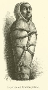 Malovaná kameninová figurka (rytina) od French School