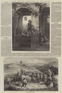 Výtvarné umění, výstava v Louvru (rytina) od French School