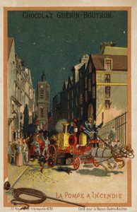 Hasičský vůz (chromolitho) od French School