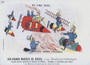 Hašení požáru v roce 2000 (barevné lito) od French School