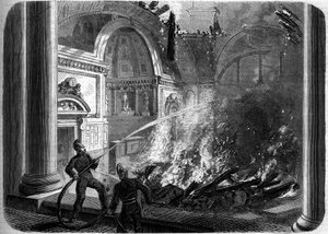 Požár komory Senátu, Palais du Luxembourg, Paříž, 27. října od French School