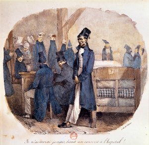 První císařství: "Branci v nemocnici v roce 1809" Paříž, B.N. od French School